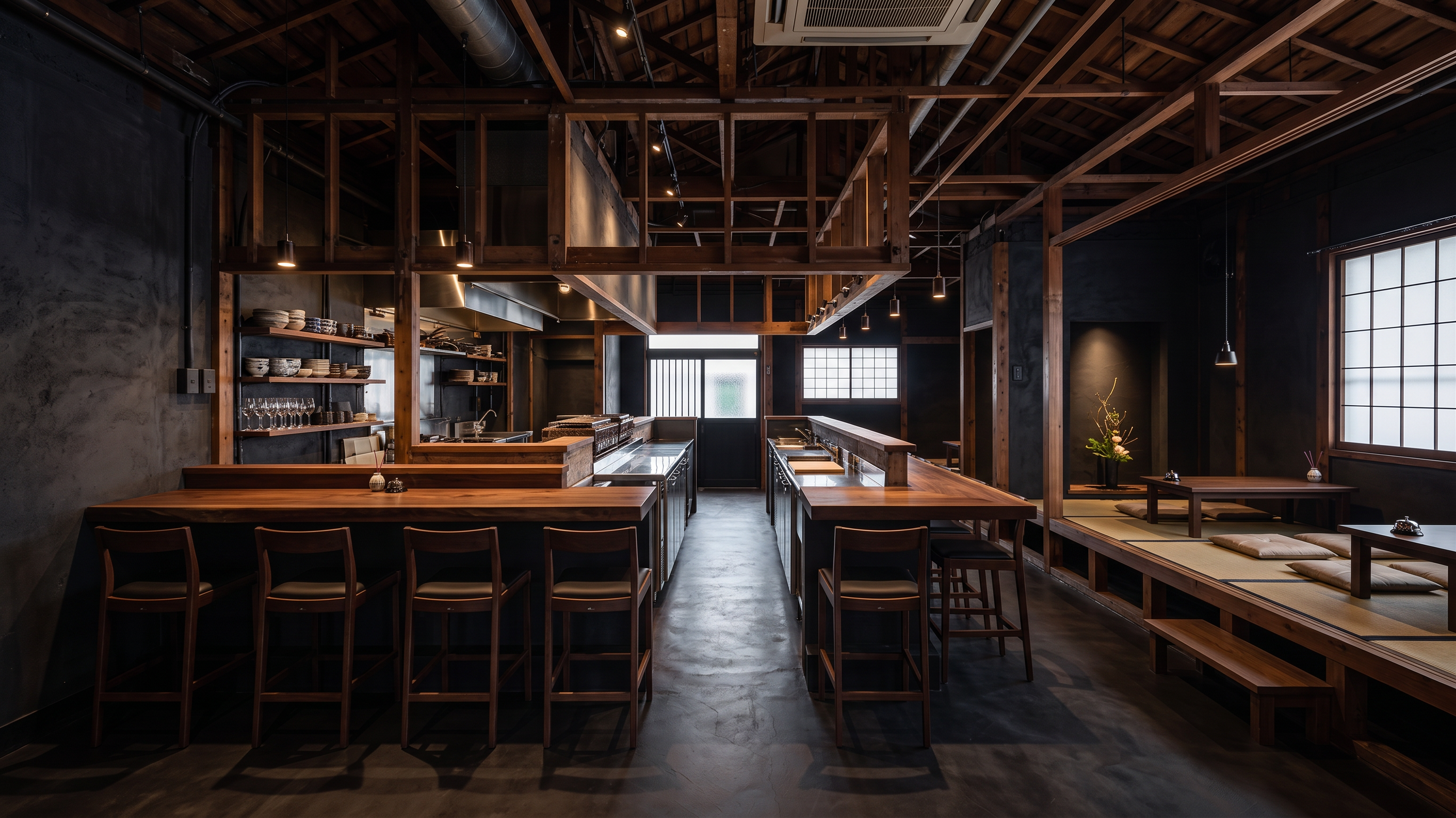 スタイリッシュ黒の居酒屋作例